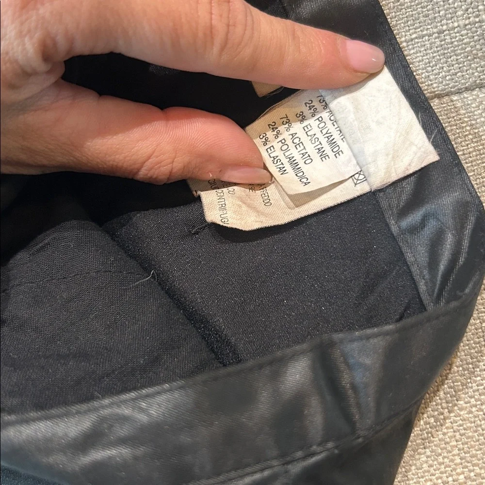 Vintage 1980s RARE Katharine HAMNETT Black Polished Coated Polyamide Ble Trouser